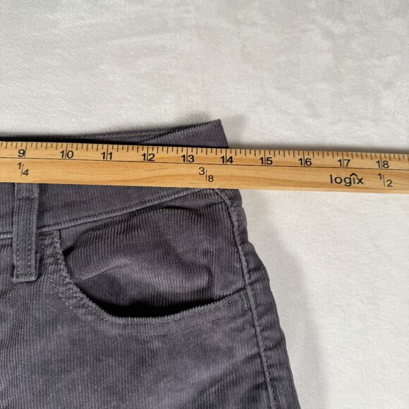 Levis Ribcage Straight Ankle Pants Women Size 27 Gray Corduroy High Rise 28x26 - Picture 5 of 16